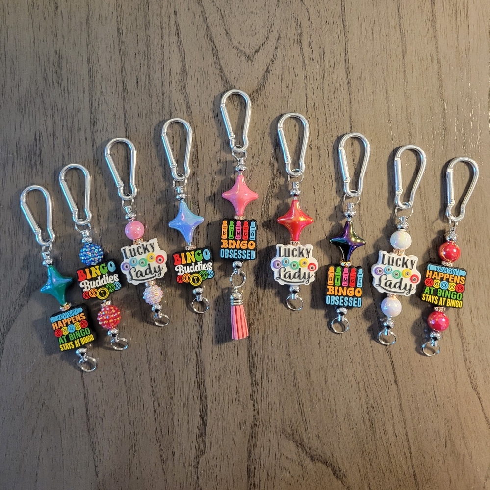 Lucky Charms Beaded Bingo Keychains Perfect Gift Idea 2 For 15.!